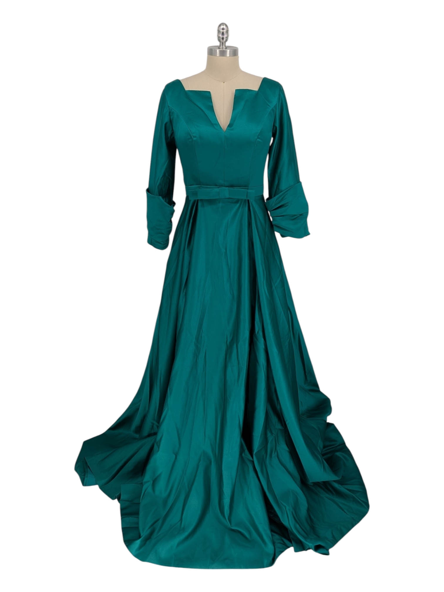 30212 Lan Ting Bridal Satin Gown Dress Green Size Medium Wedding Formal Gala